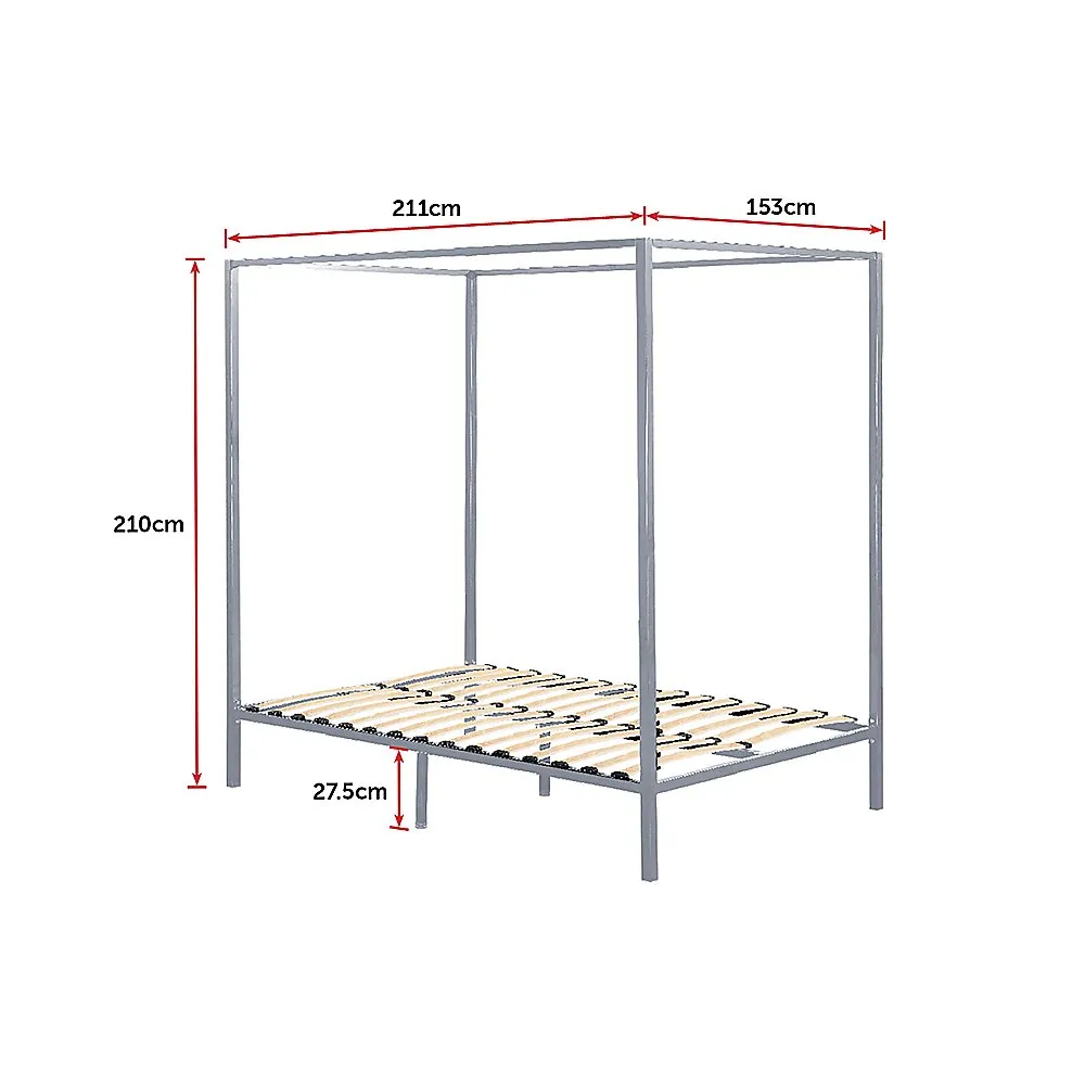 4 Poster Queen Bed Frame Cream