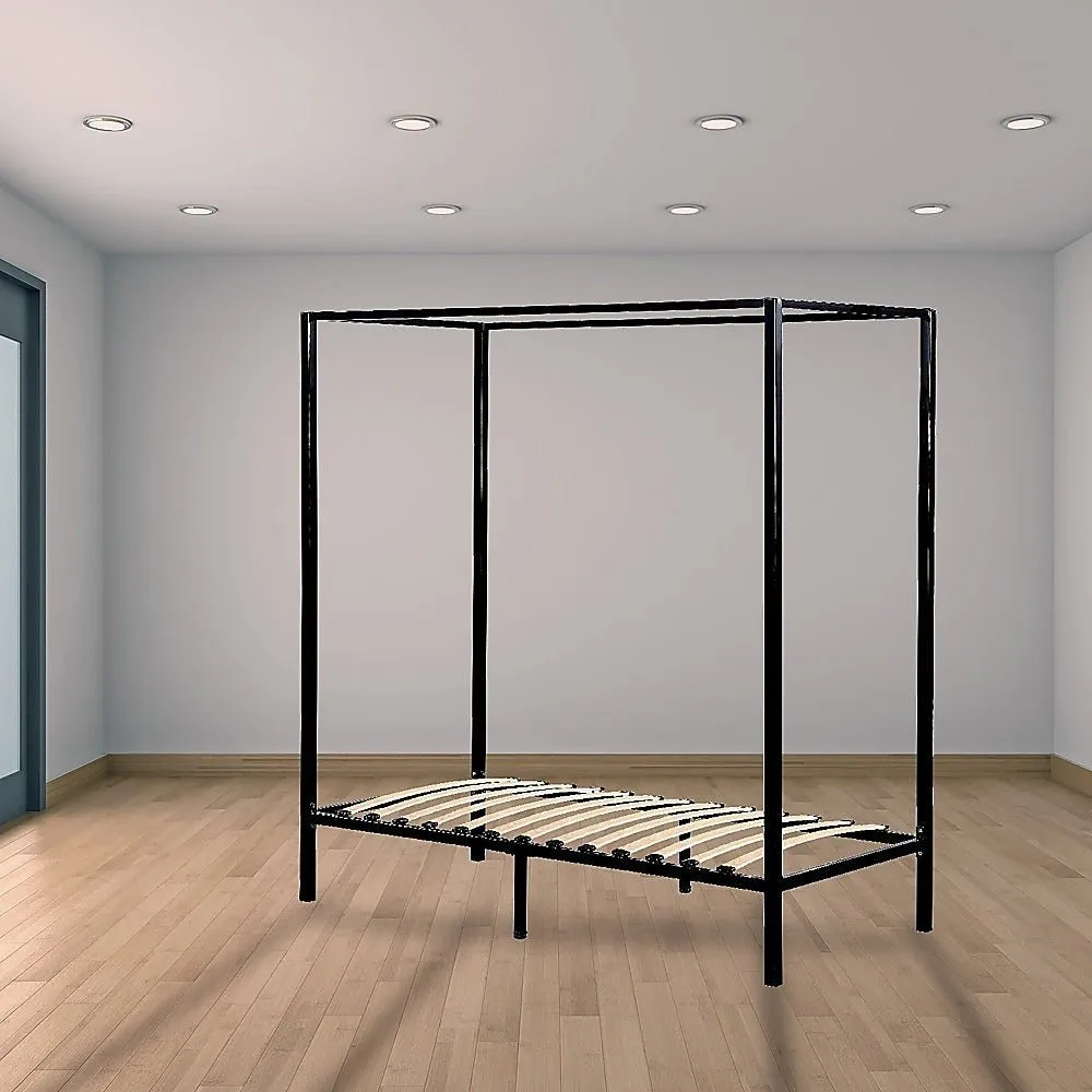 4 Poster Single Bed Frame Black