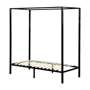 4 Poster Single Bed Frame Black