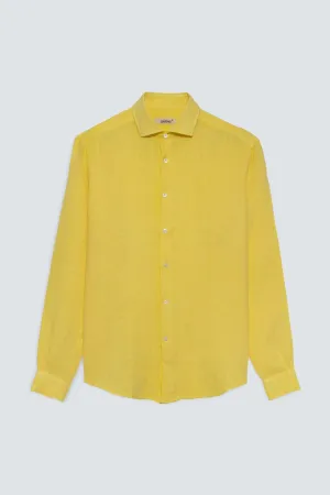 basic linen shirt light yellow