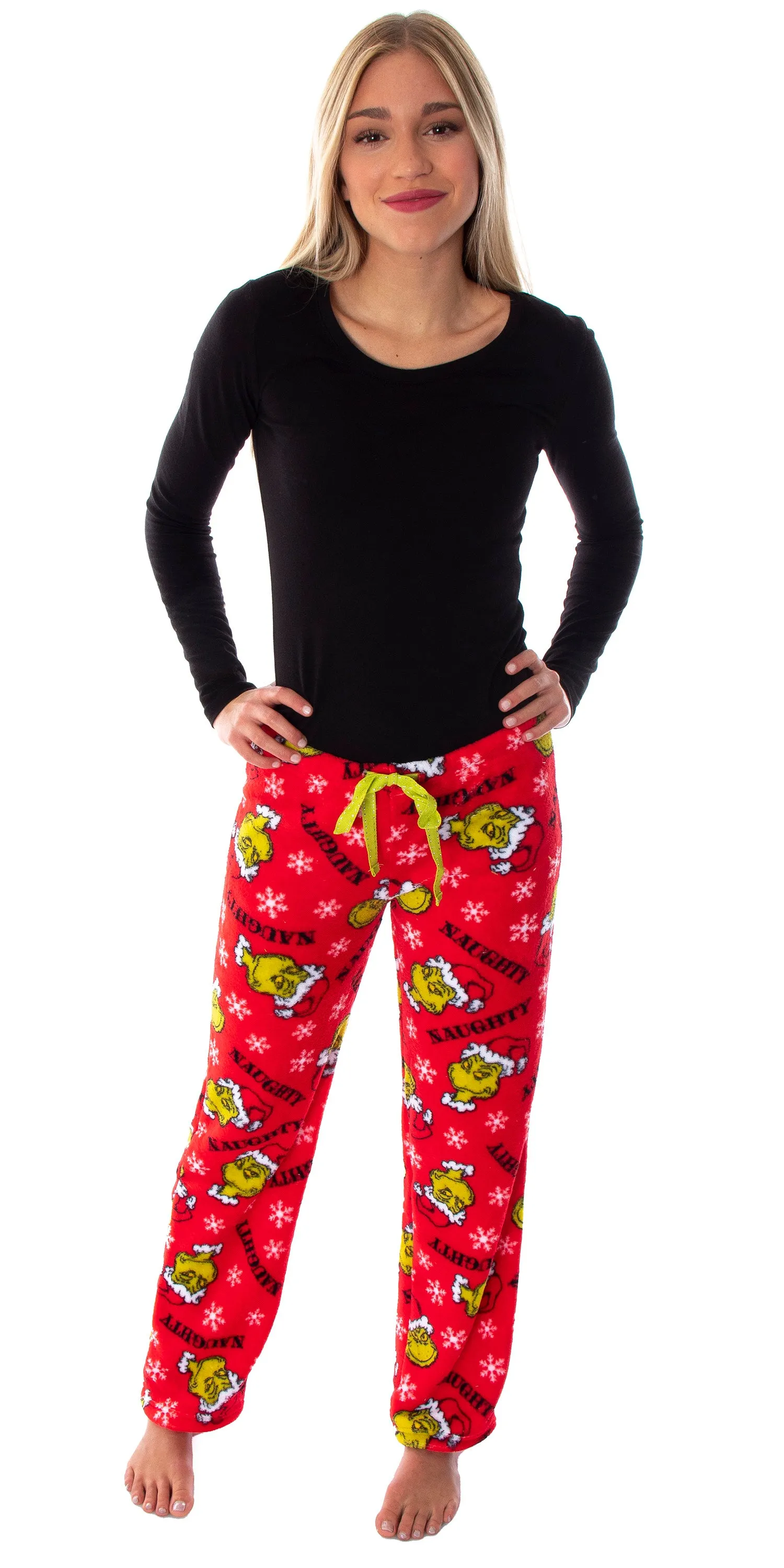 Dr. Seuss Juniors GRINCH Naughty Soft Touch Fleece Plush Pajama Pants