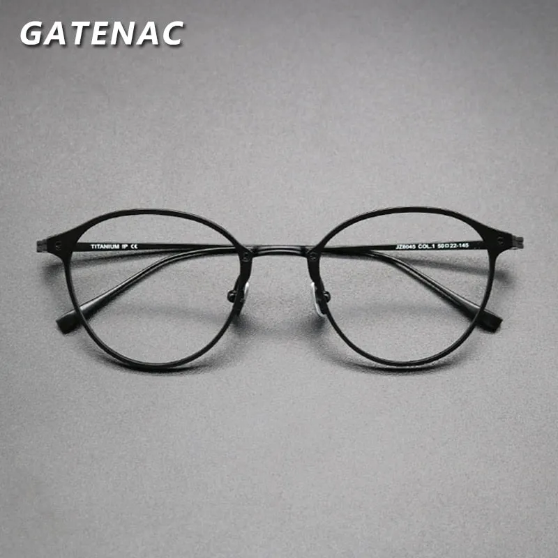 Gatenac Unisex Full Rim Square Titanium Frame Eyeglasses Gxyj574