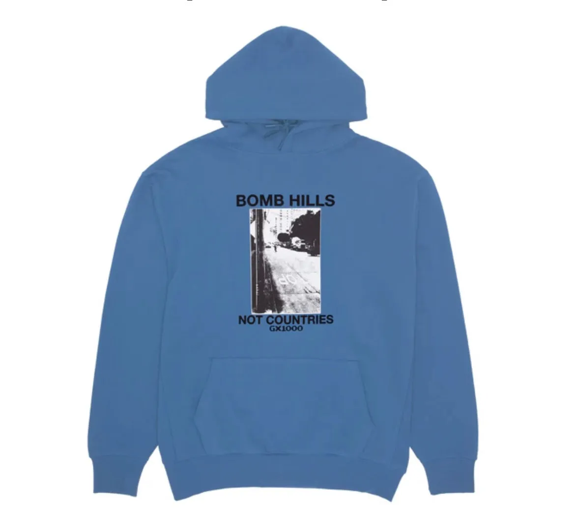 GX1000 Bomb Hills Not Countries Hoodie [Columbia Blue]