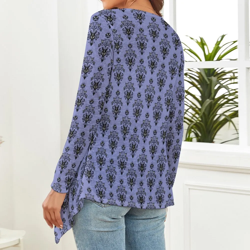 Haunted Mansion Wallpaper Women's Short Cardigan