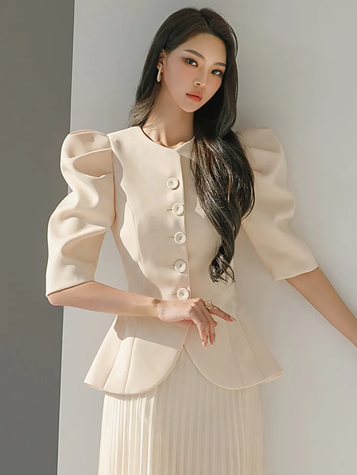 J9181 Pintuck Puff Single Jacket