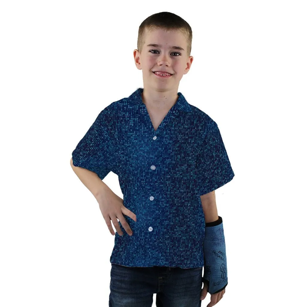 Javascript Computer Code Blue Youth Hawaiian Shirt