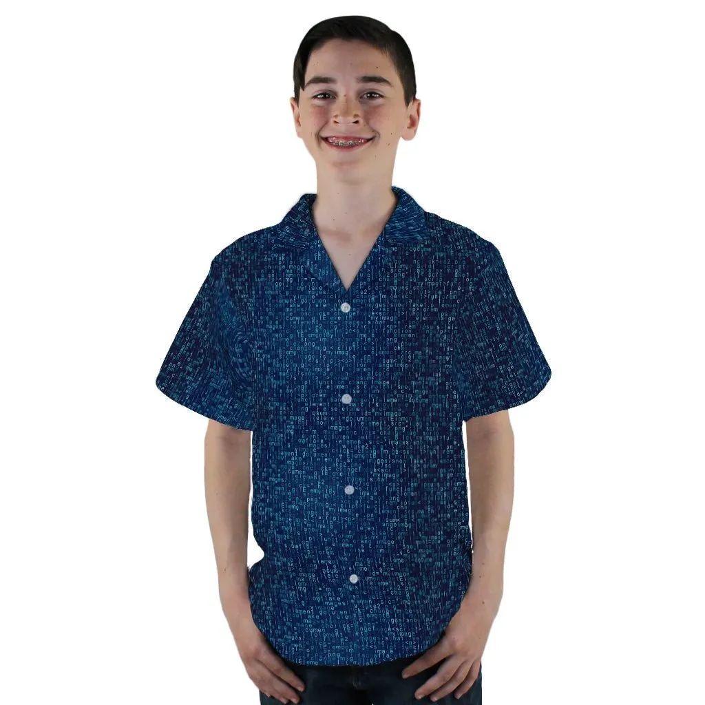 Javascript Computer Code Blue Youth Hawaiian Shirt