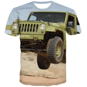 Jeep T-shirt Men Offroad T-shirts 3d car T-shirts Graphic Short Sleeve Punk Rock