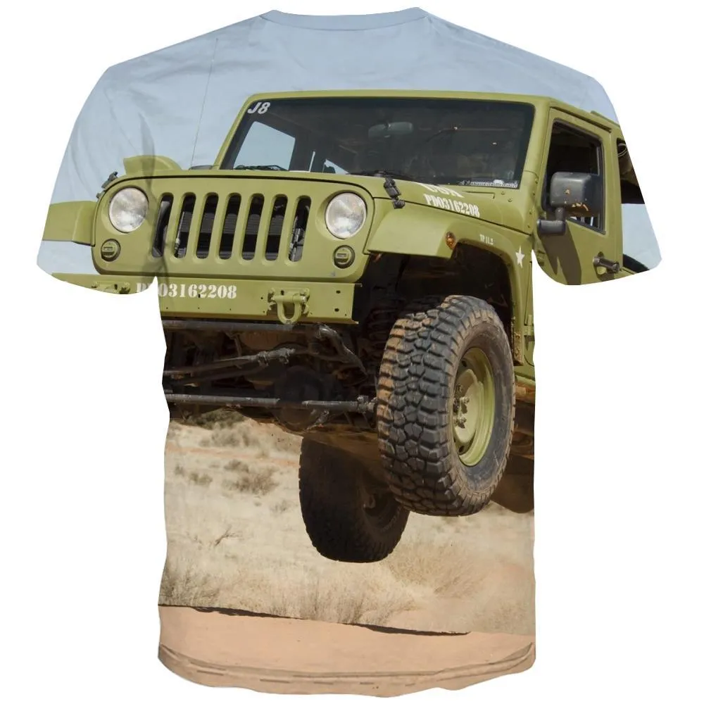 Jeep T-shirt Men Offroad T-shirts 3d car T-shirts Graphic Short Sleeve Punk Rock