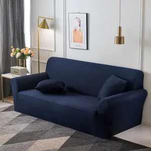 Jersey Fitted Sofa Covers Lounge Protector - Blue