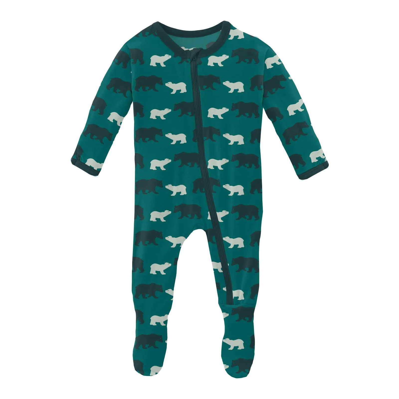 KicKee Pants Cedar Brown Bear Footie with Zipper