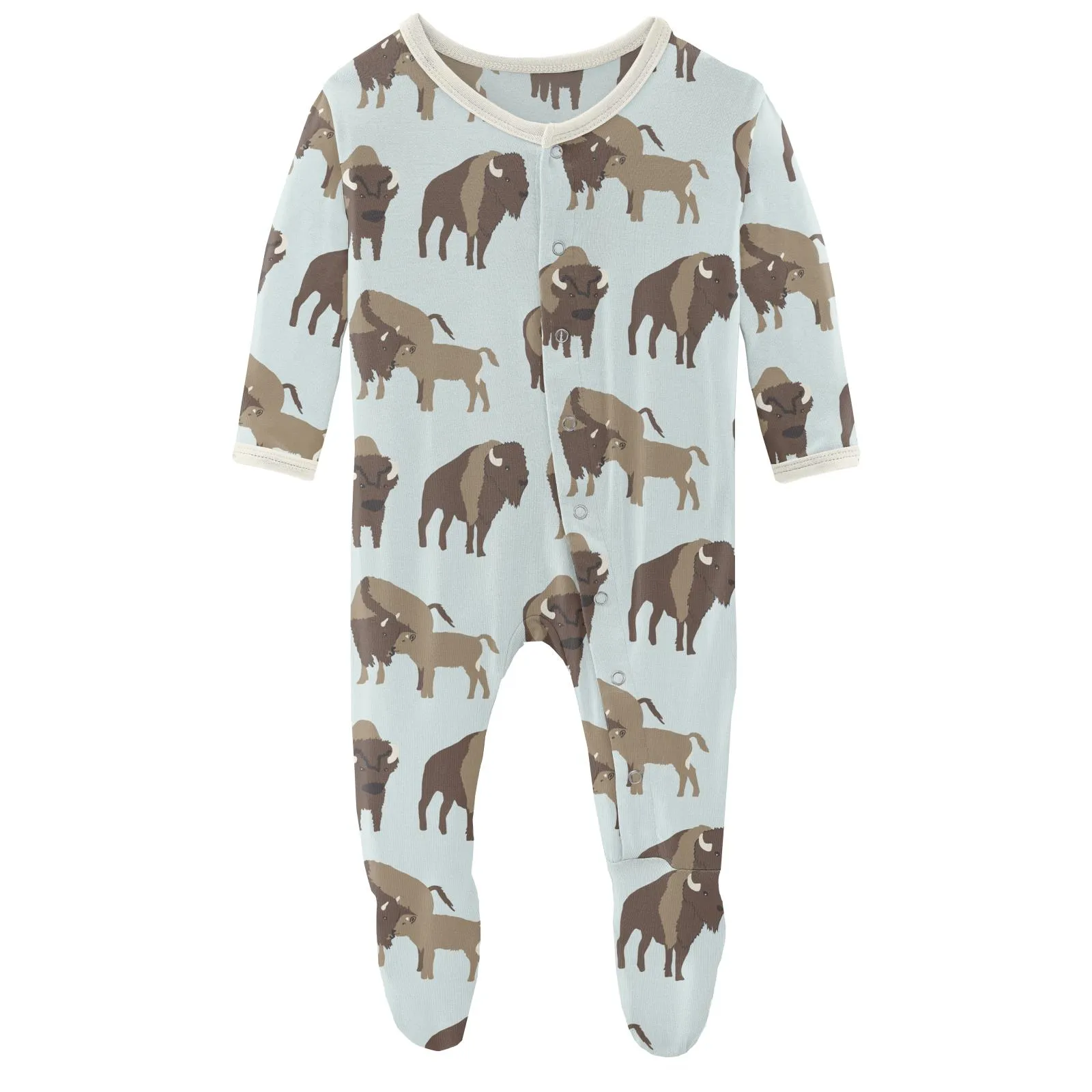 KicKee Pants Fresh Air Bison Footie with Snaps