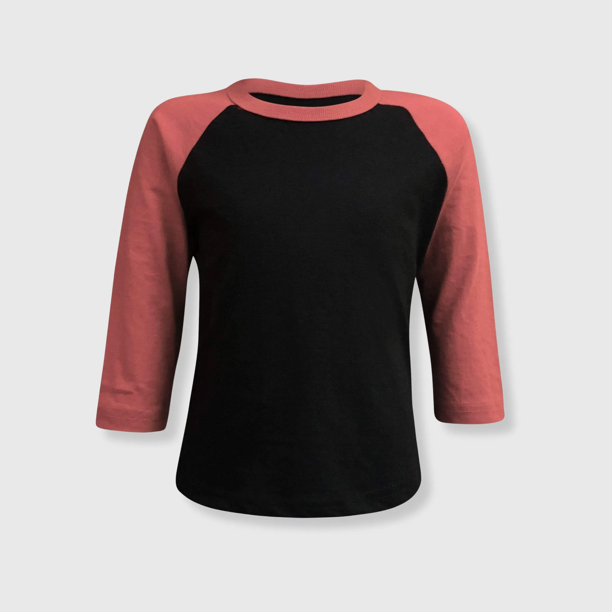 Kids Plain Raglan 3/4 T-Shirt - Black Body