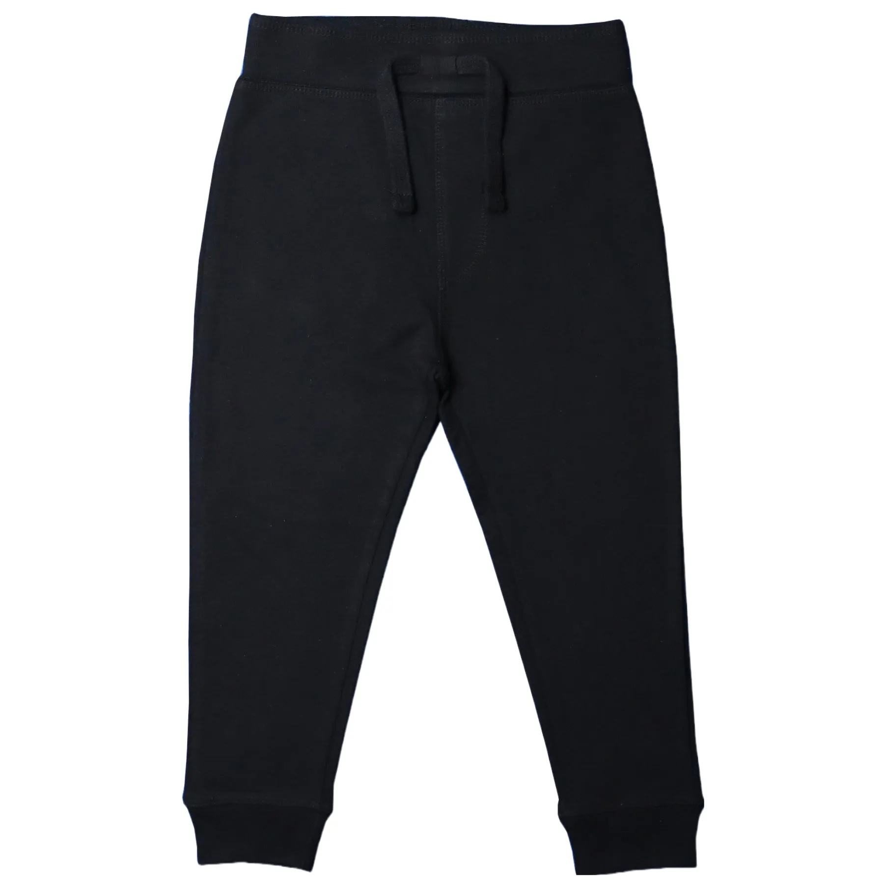 Kids Solid Fleece Lined Jogger Pants - Black