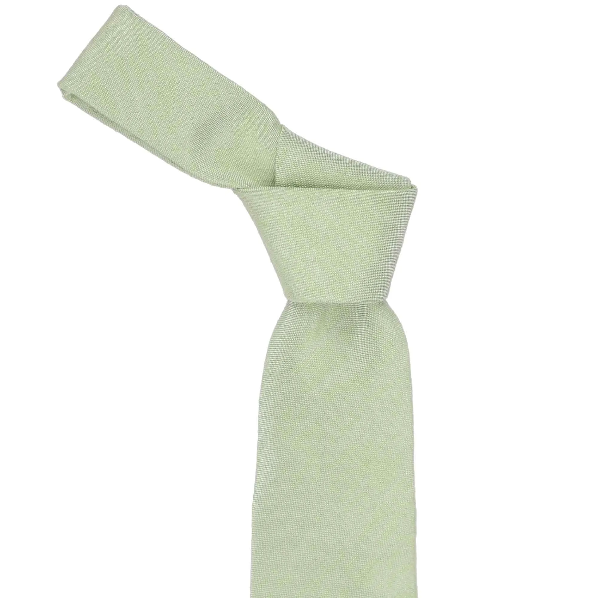 Light Sage Regency Linen/Silk Narrow Necktie, 3" Width