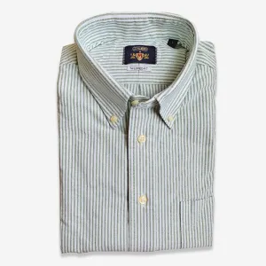 M Crest by Gitman Bros Stripe Button Down Oxford - Green