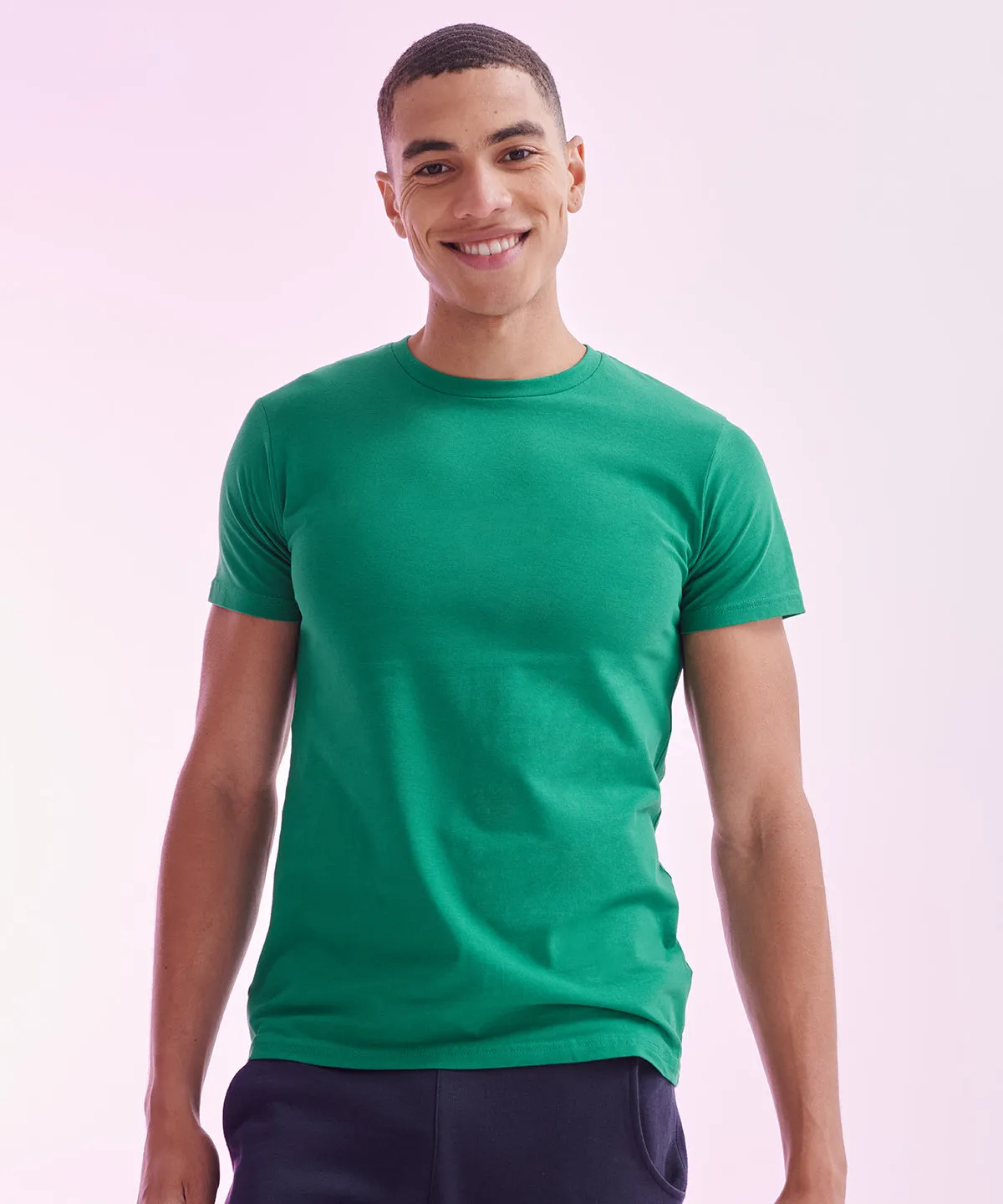 Mens feel good stretch t-shirt | Heather Blue