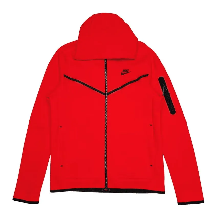 NIKE TECH FLEECE HOODIE x UNIVERSITY RED