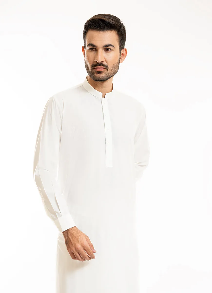 Off White Plain Delta Wash N Wear Shalwar Kameez Suit