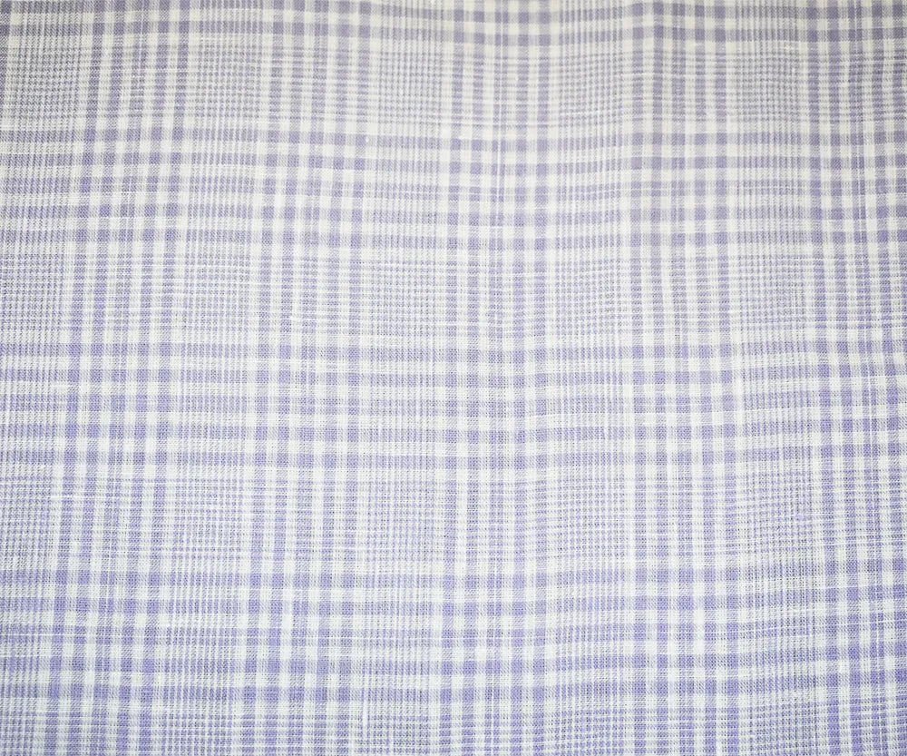 Purple-White Spence Bryson Plaid Irish Linen Woven Fabric