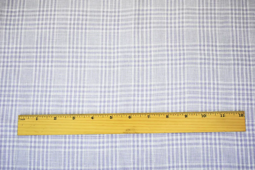 Purple-White Spence Bryson Plaid Irish Linen Woven Fabric