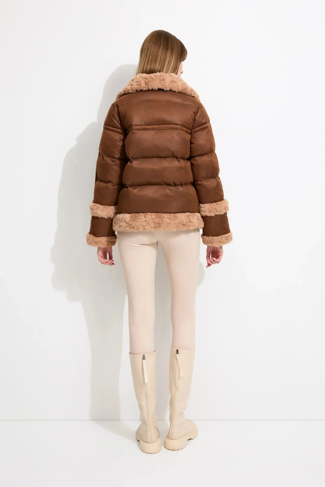 Ripple Puffer Jacket | Truffle Brown