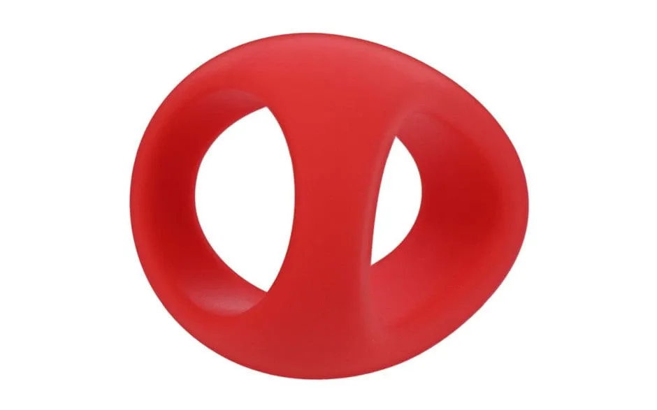 Stirrup Silicone Cock Ring Crimson