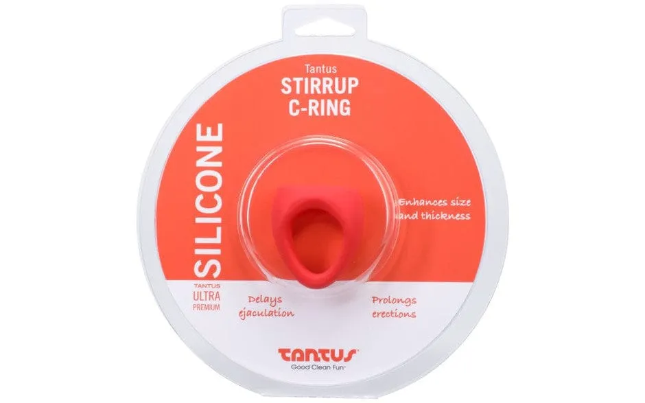 Stirrup Silicone Cock Ring Crimson