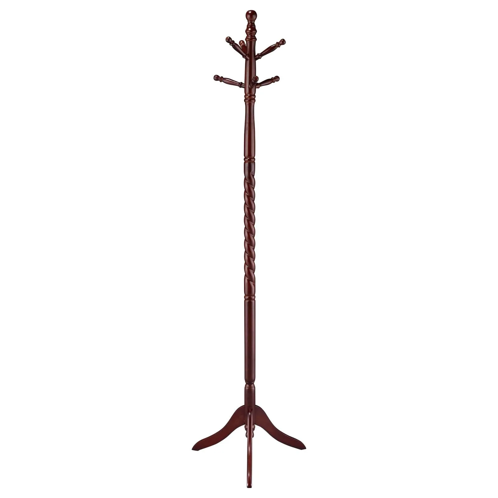 Traditional Merlot Twisted Post Coat Rack