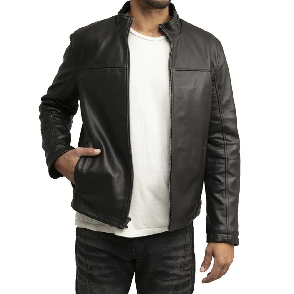 Whet Blu Mens Zain New Zealand Lambskin Cafe Jacket