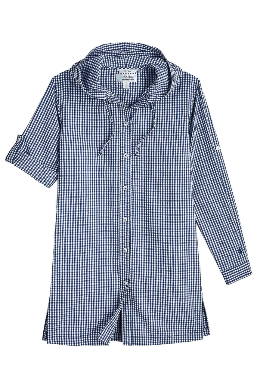 Women's Iztapa Beach Shirt | Navy Gingham