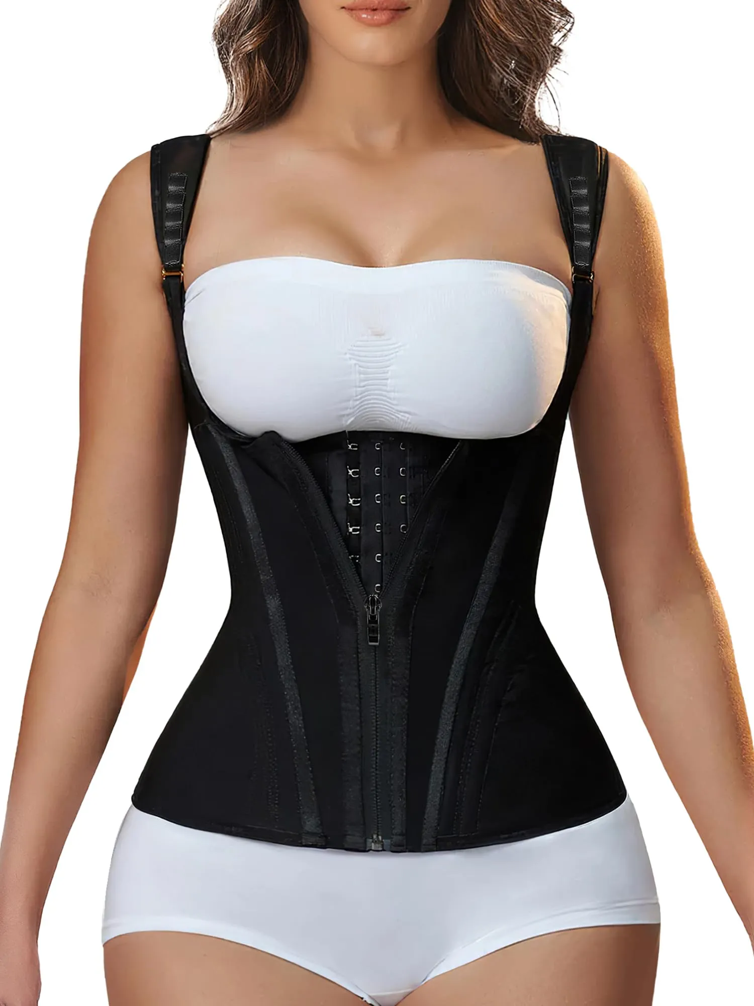 YIANNA Waist Trainer for Women for Tummy Control Sports, Workout Hourglass Vest Waist Cincher with Adjustable Shoulder Strap