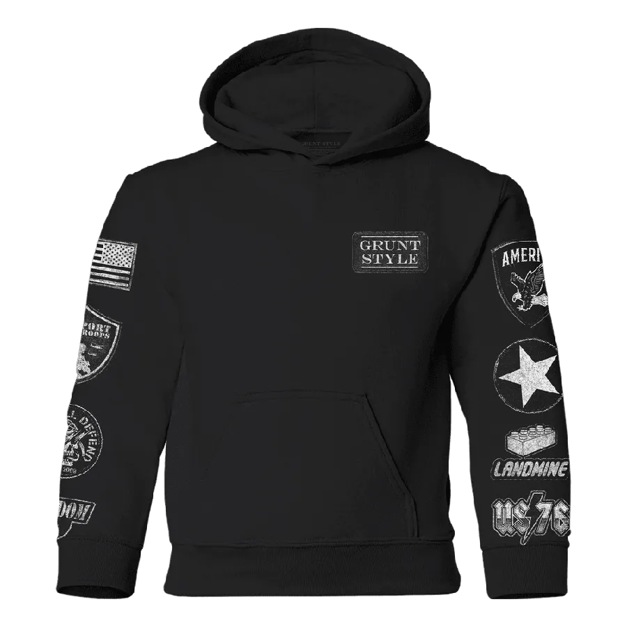 Youth Patch Hoodie - Black